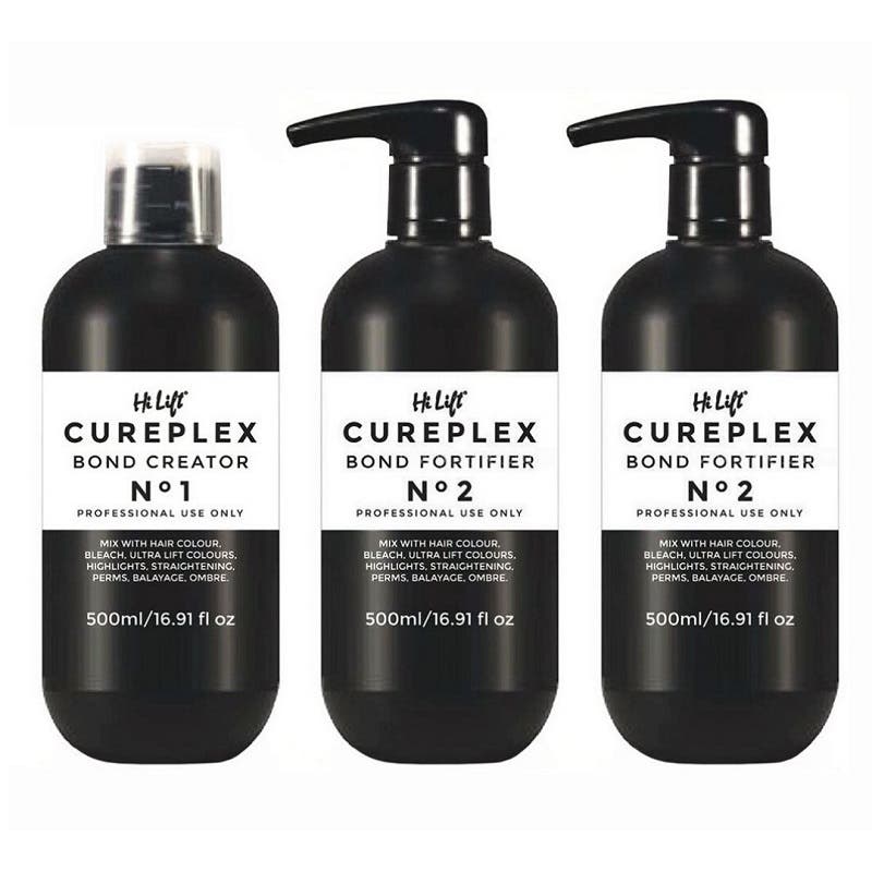 Cureplex Professional Salon Kit: 1 x Bond Creator 500ml + 2 x Bond Fortifier 500ml Made in Italy