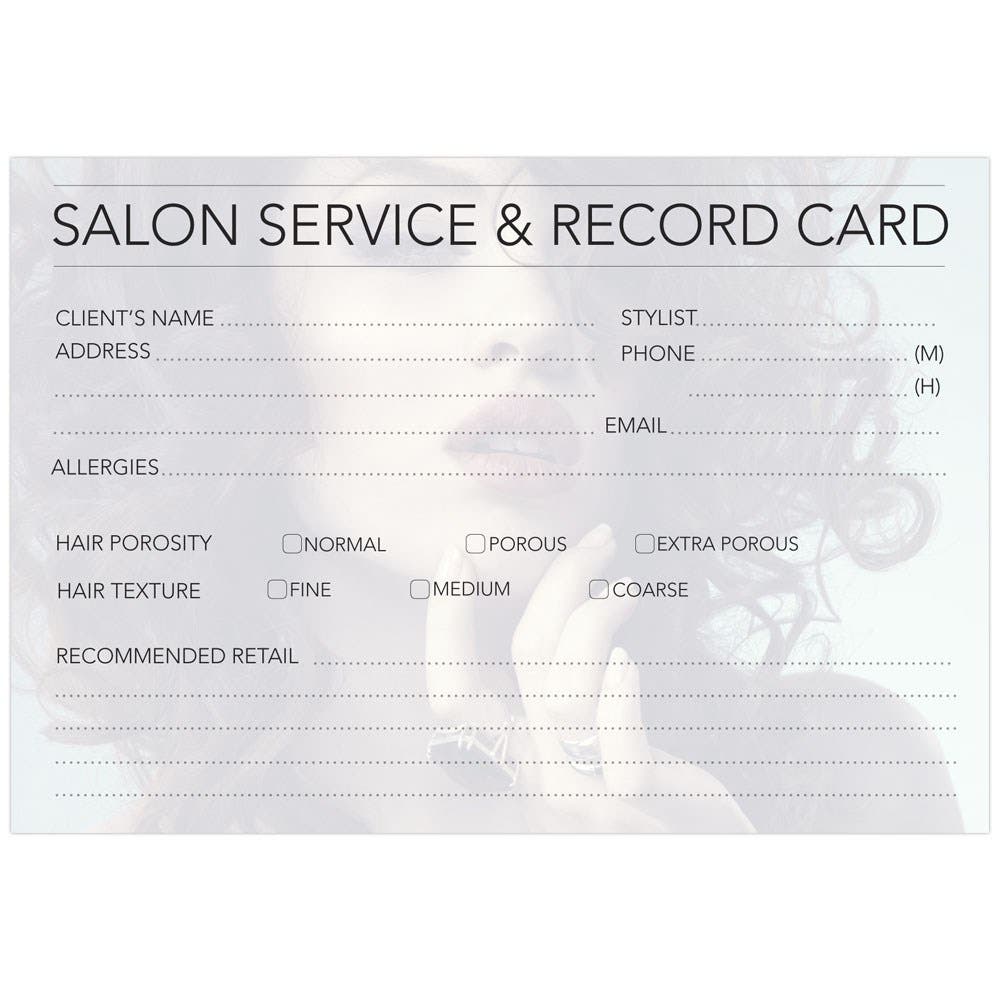 Dateline Professional Hairdressing Record Cards 100Pk 144500