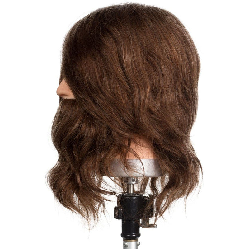 Dateline Professional MALE Mannequin Bearded Medium Indian Hair Light Brown - James 15"