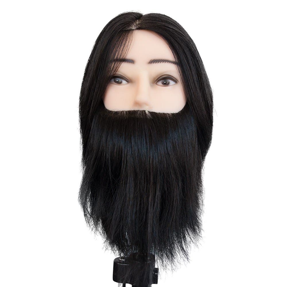 Dateline Professional MALE Mannequin Medium Protein Fibre Hair Black - John 14"