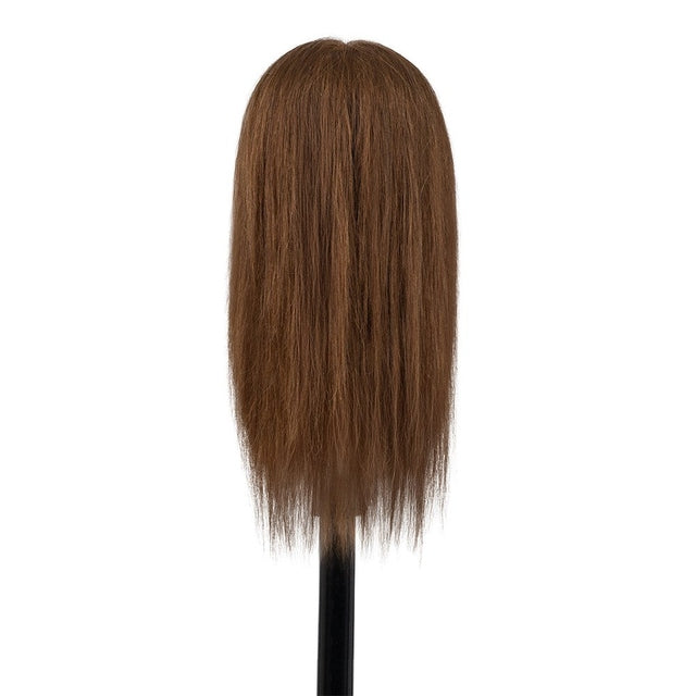 Dateline Professional Mannequin Head Designer Collection Medium Long Indian Brown Layer Hair - Amber 16"