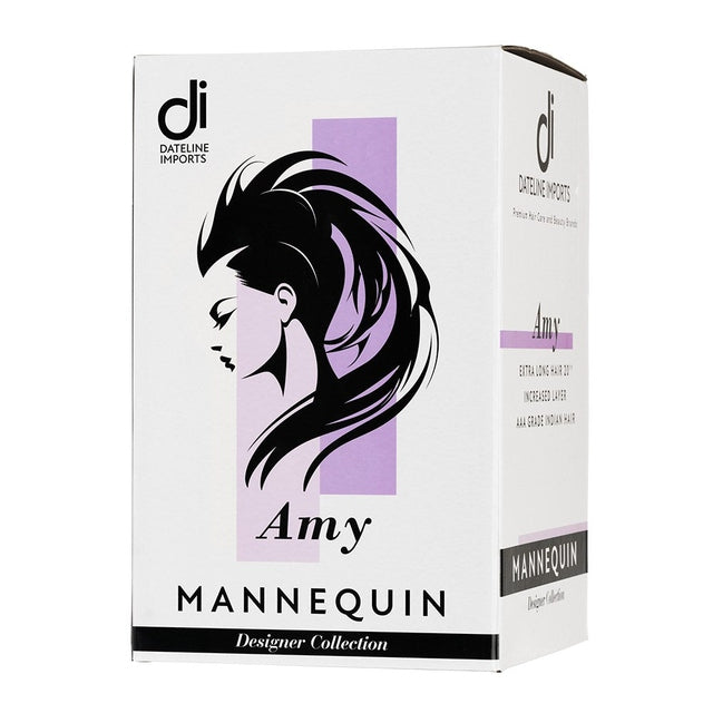Dateline Professional Mannequin Head Designer Collection Extra Long Indian Brown Layer Hair - Amy 20"