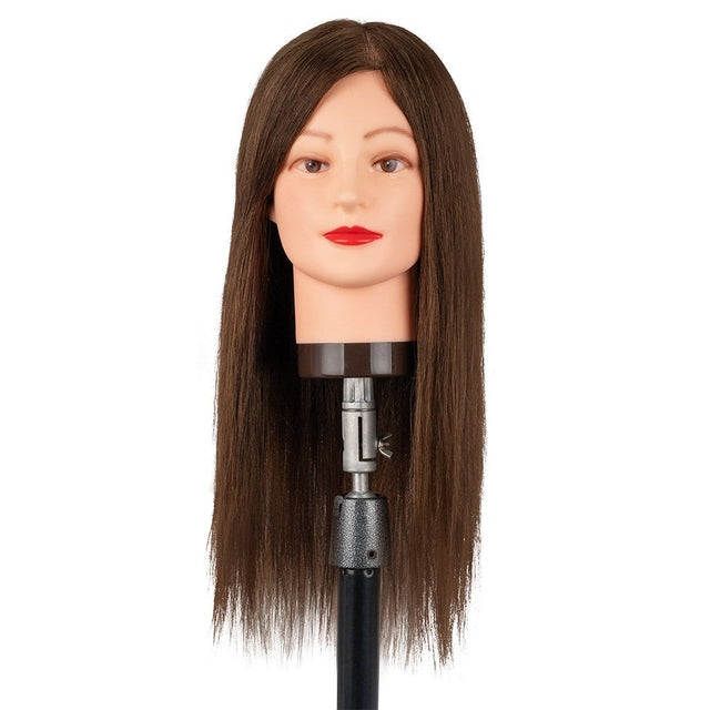 Dateline Professional Mannequin Head Designer Collection Extra Long Indian Brown Layer Hair - Amy 20"