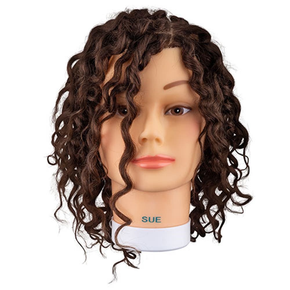 Dateline Professional Mannequin Short Increased Layer Hair Curly Brown - Sue 12"