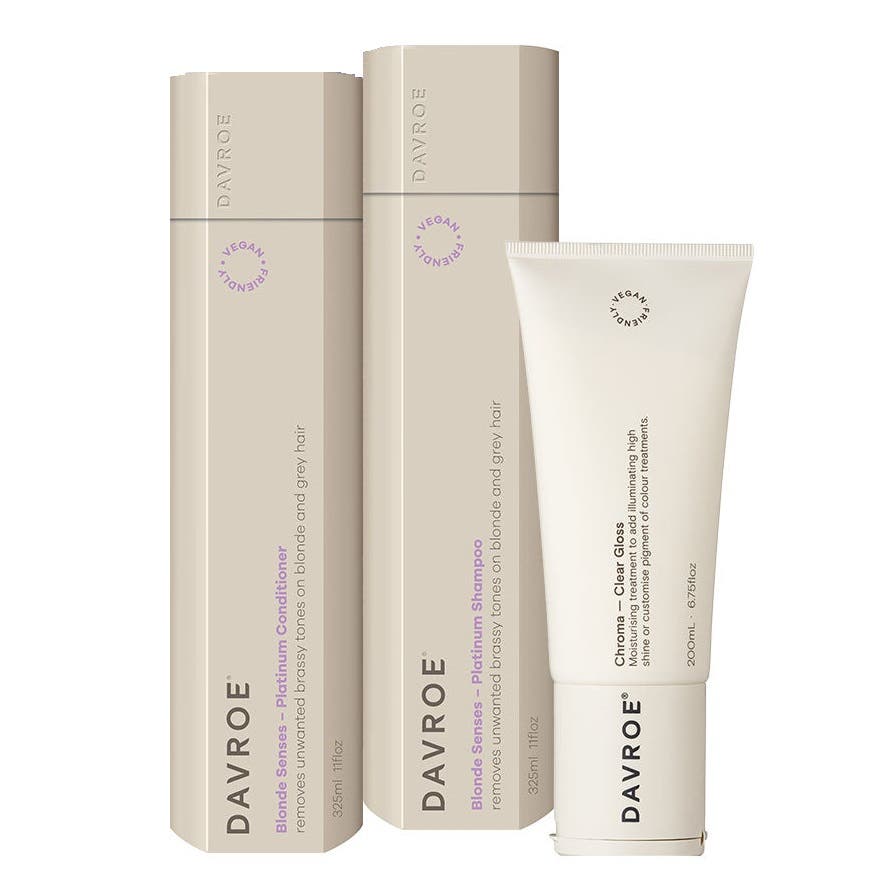 Davroe Blonde Senses Trio Blonde Senses Toning Duo + Chrome Clear Gloss