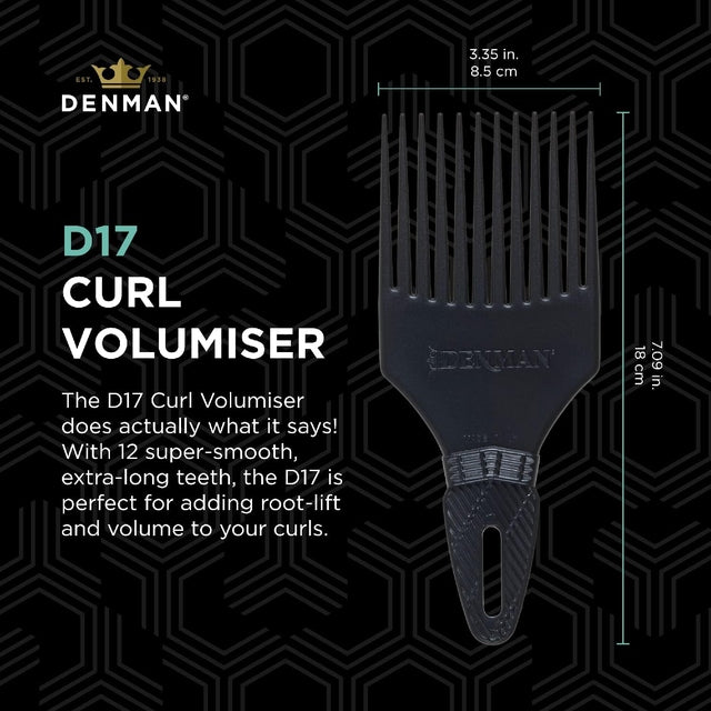 Denman D17 Afro Comb/Curl Tamer - Black