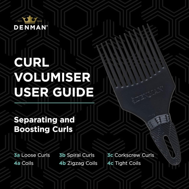 Denman D17 Afro Comb/Curl Tamer - Black