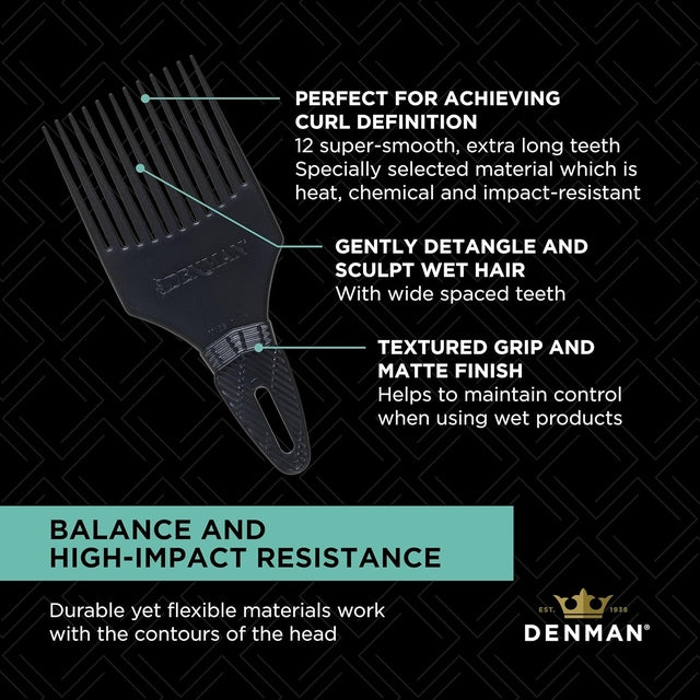 Denman D17 Afro Comb/Curl Tamer - Black