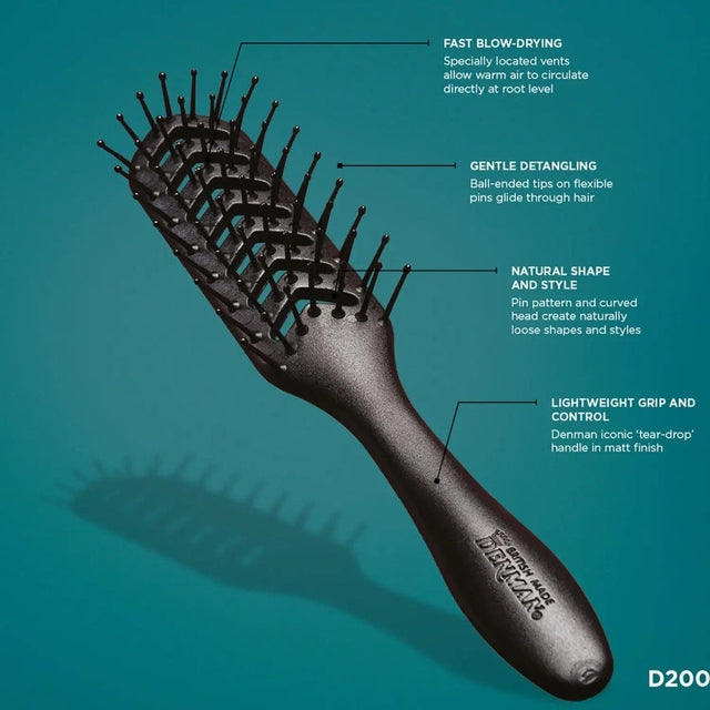 Denman D200 Vent Skeleton Brush - Black