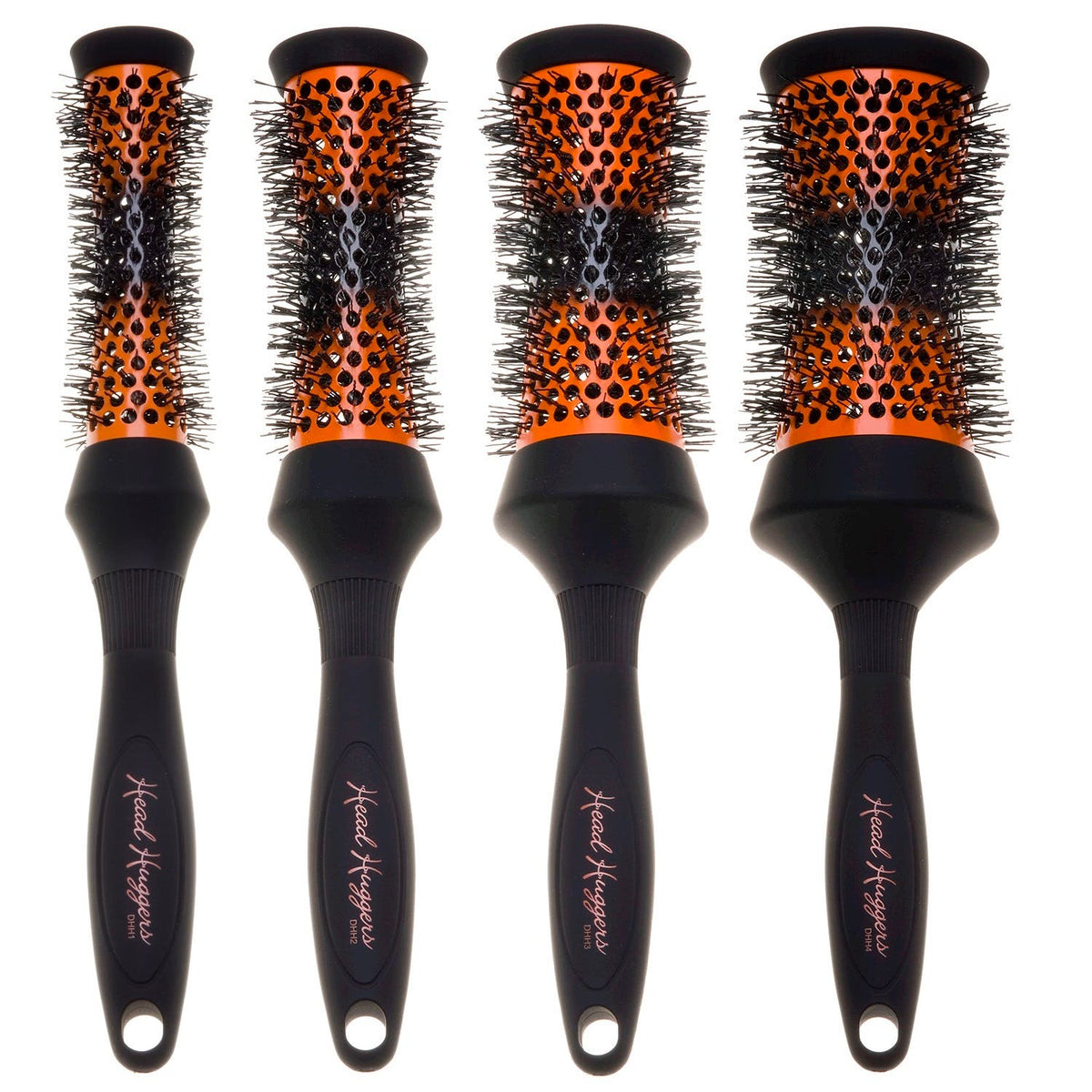 Denman Head Hugger 4 Piece Brush Set with Drawstring Bag 53mm, 43mm, 33mm, 25mm