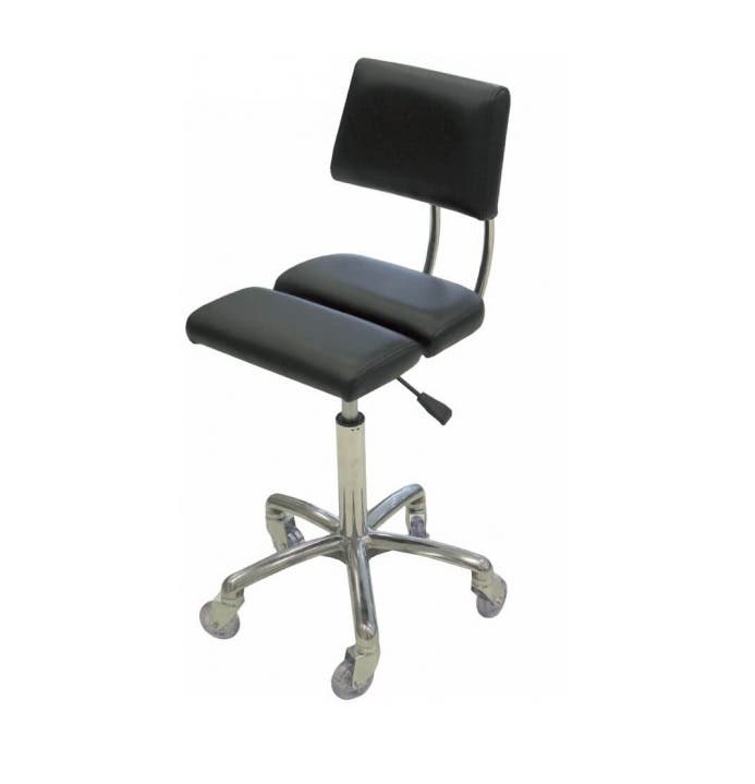 Dove Black Cutting Stool Chrome Base
