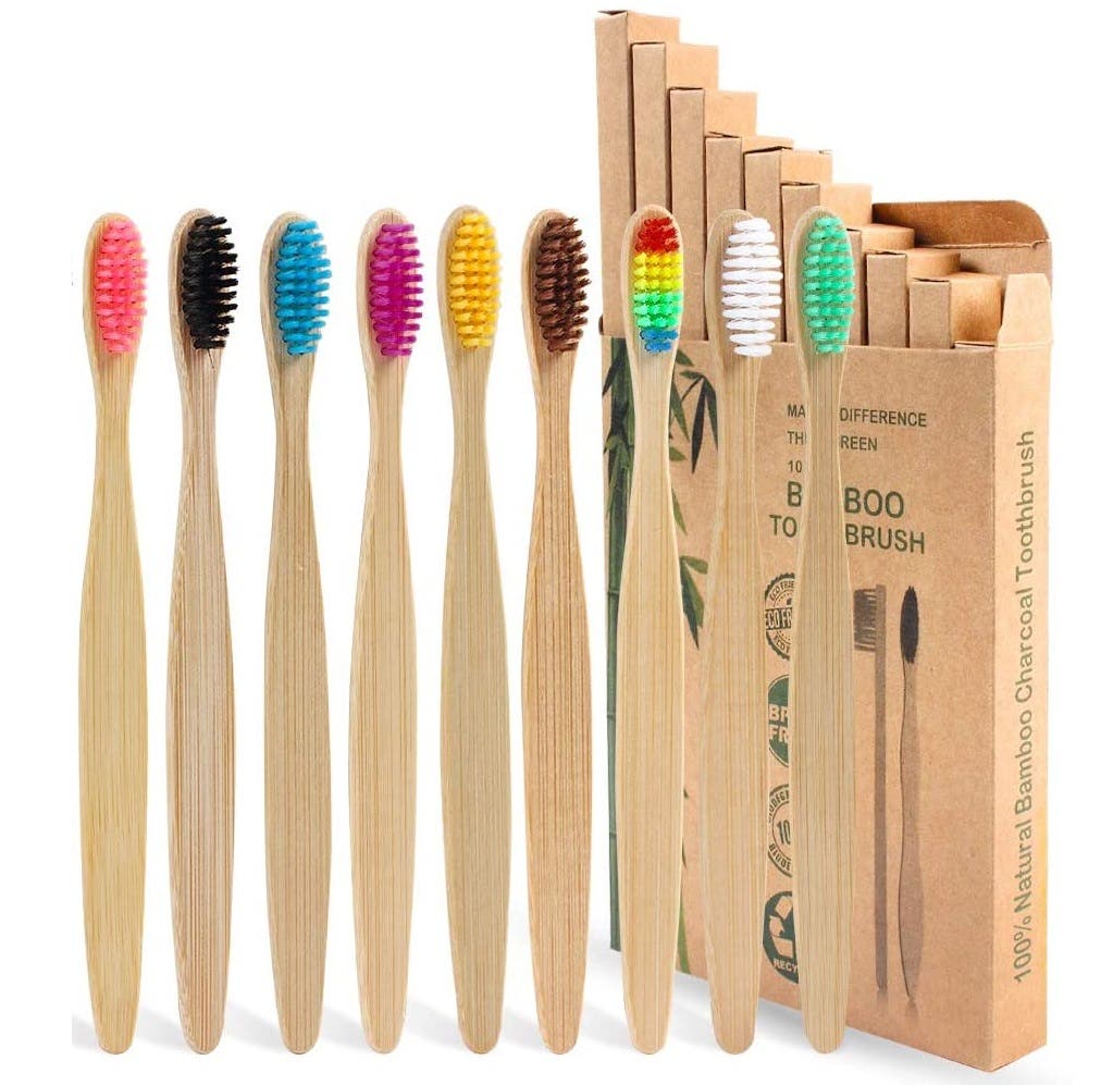 Eco-friendly Natural Bamboo Toothbrush Set, Extra soft bristle, BPA Free