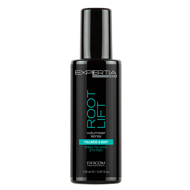 FARCOM PROFESSIONAL EXPERTIA Root Lift Volumizer Spray 150ml black bottle front view