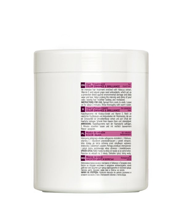 Farcom Seri Hair Treatment back label with multilingual instructions for colour-treated hair