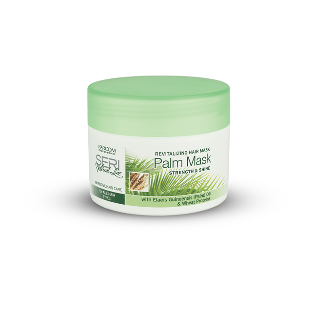 Farcom Seri Palm Butter Revitalizing Hair Mask Strength & Shine 250ml jar with palm oil and wheat proteins