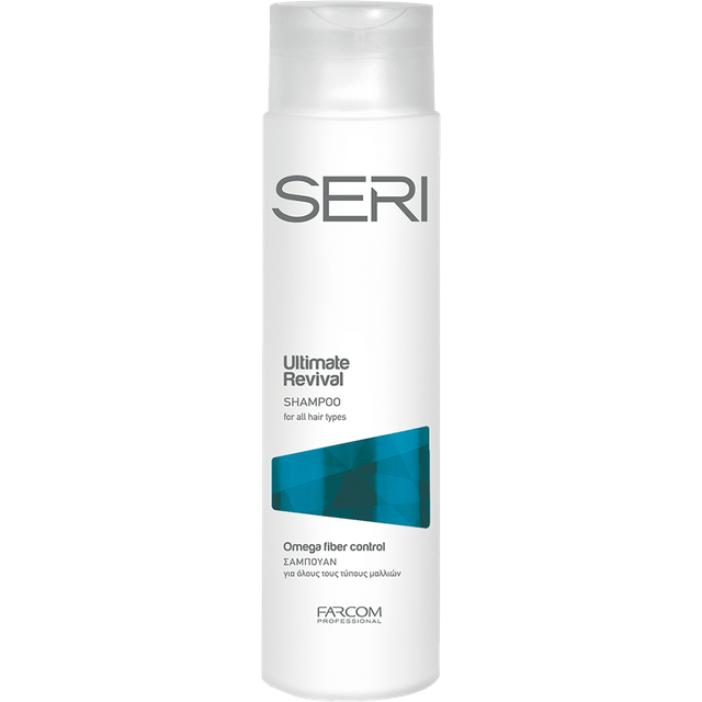 Farcom Seri Ultimate Revival Shampoo 300ml for damaged hair repair with Omega Fiber Control