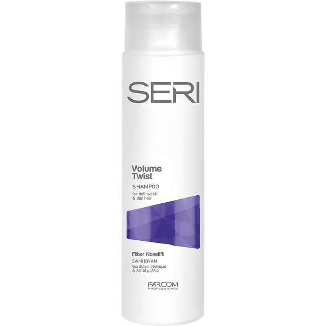 Farcom Seri Volume Twist Shampoo 300ml for dull weak and thin hair with Fiber Novalift technology