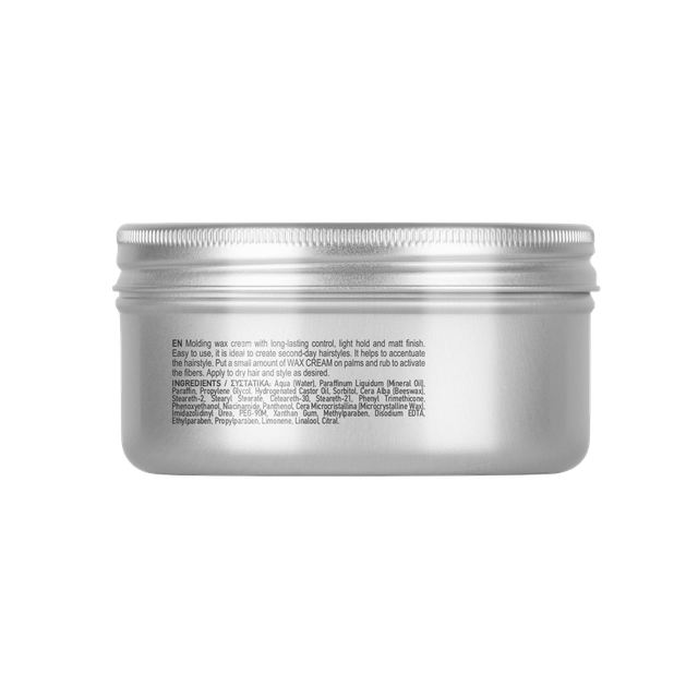 Farcom Seri Molding wax cream back label with ingredients and usage instructions