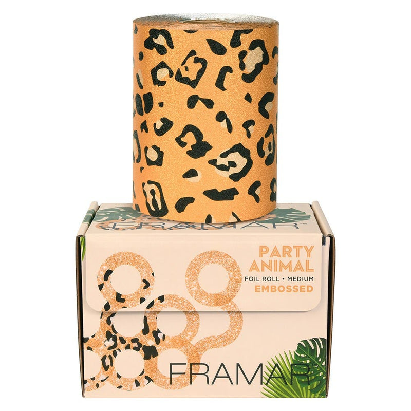 Framar Embossed Foil Roll Medium Party Animal 12.7cm x 97.5m