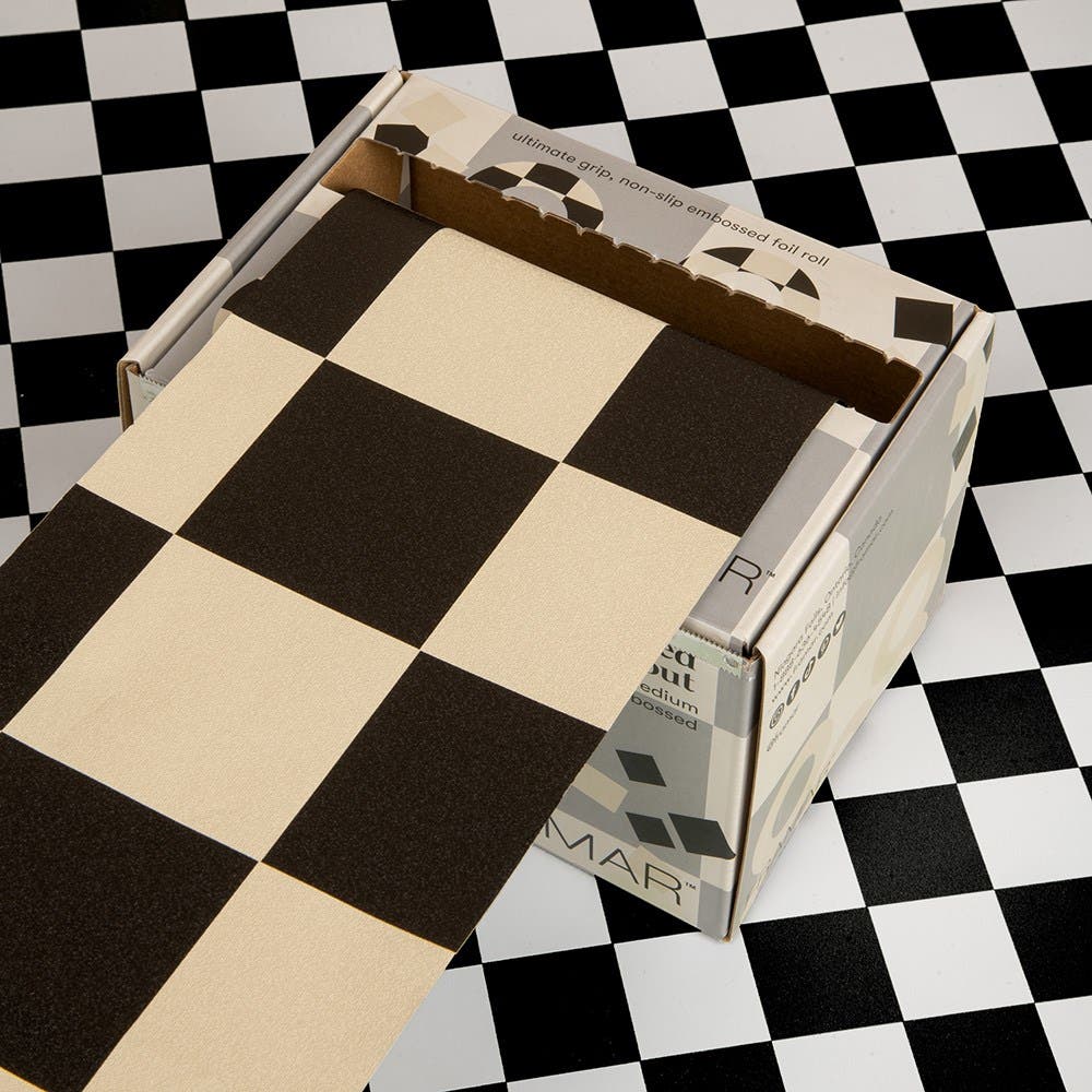 Framar Embossed Foil Roll Medium Checked Out 12.7cm x 97.5m