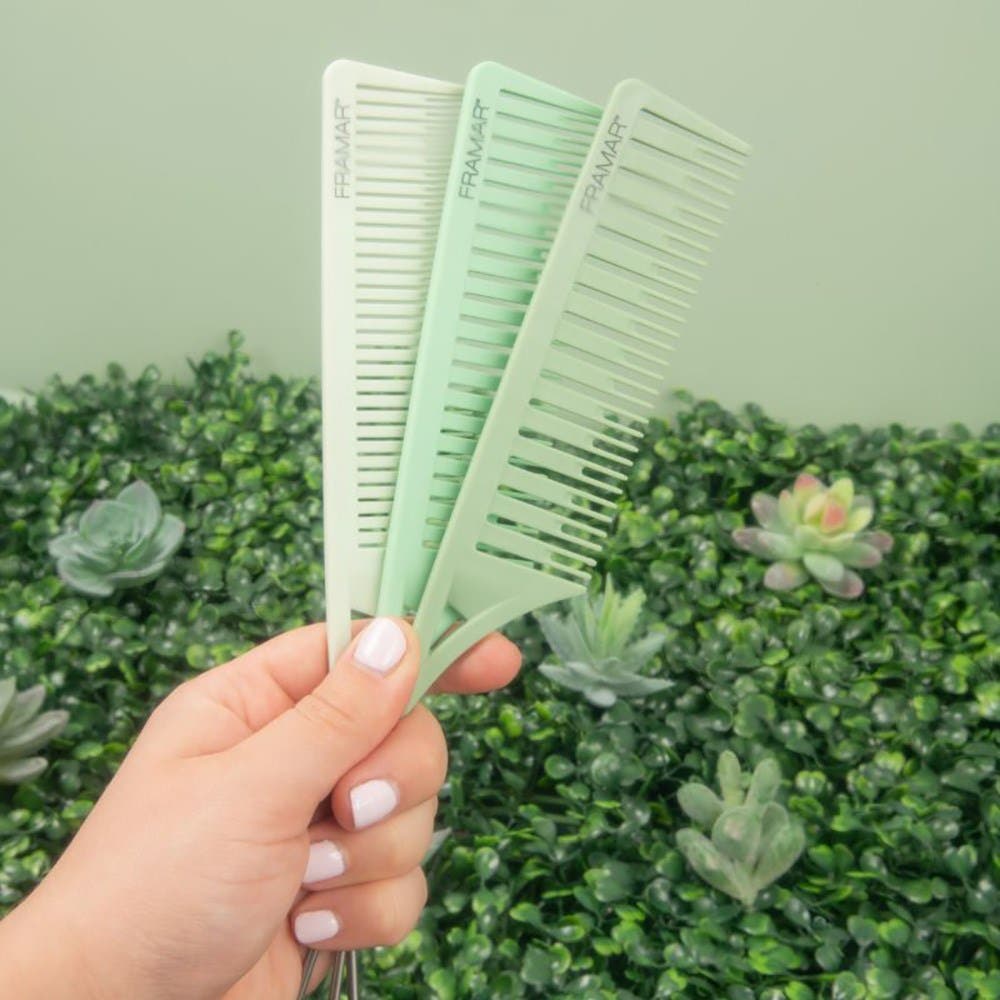Framar Dreamweaver 3pk Highlighting Tail Combs - Plant Mom/Green
