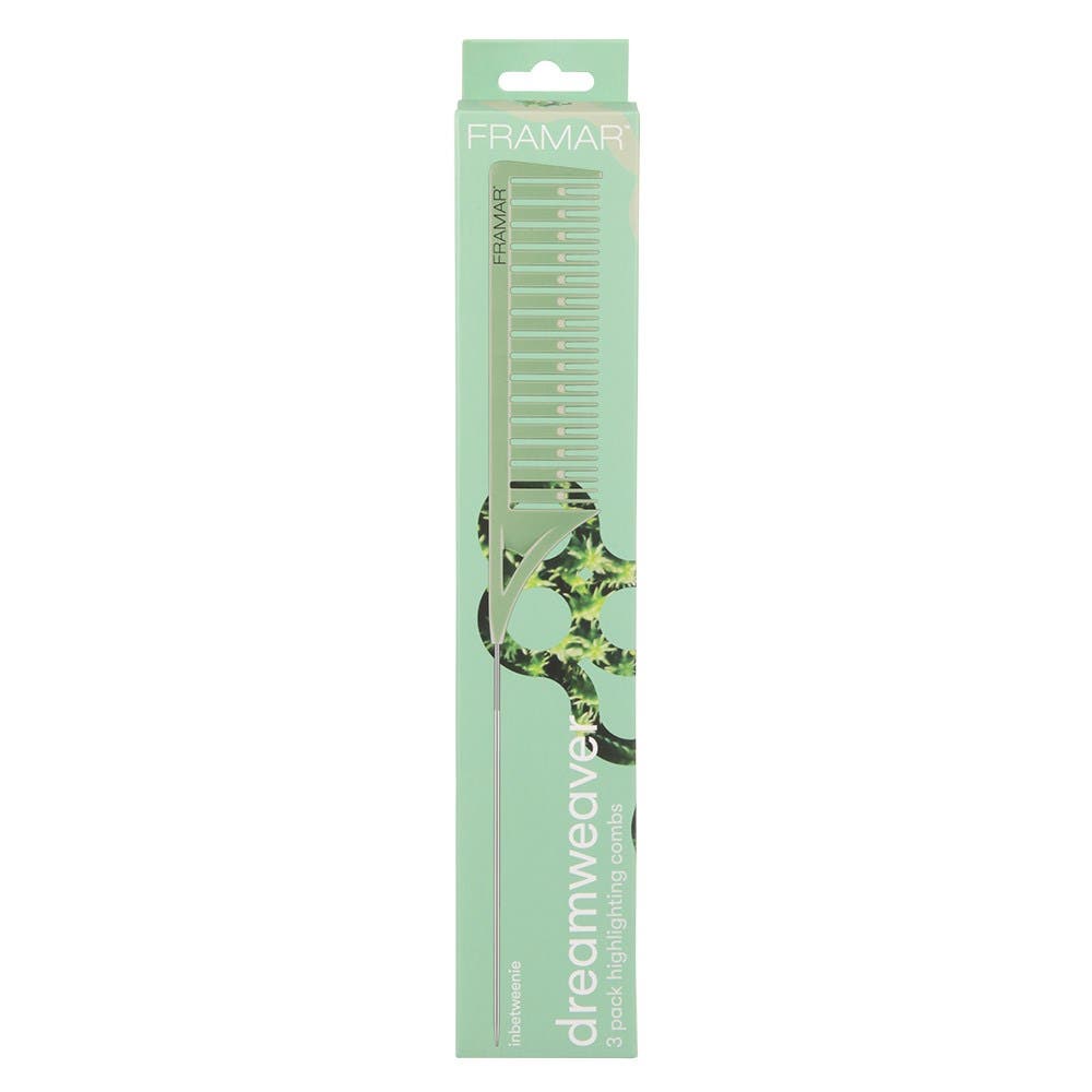 Framar Dreamweaver 3pk Highlighting Tail Combs - Plant Mom/Green