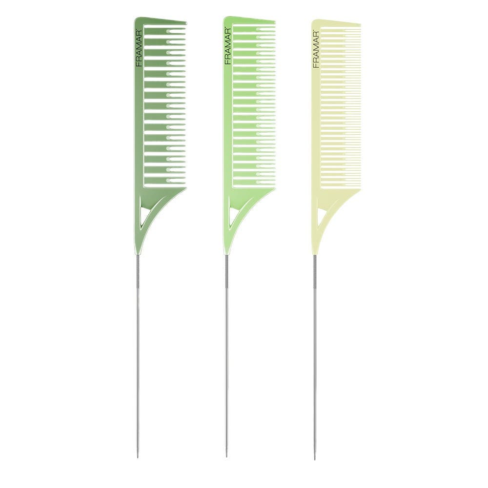 Framar Dreamweaver 3pk Highlighting Tail Combs - Plant Mom/Green
