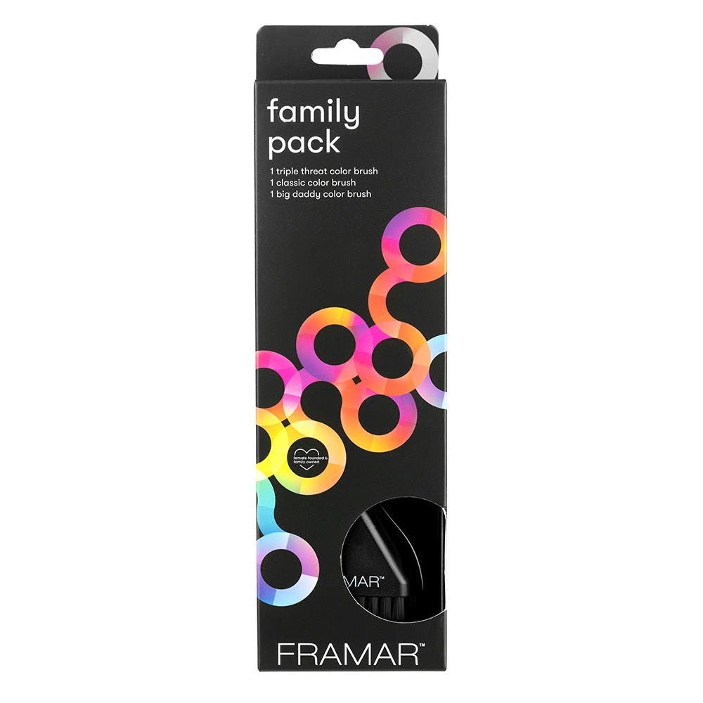 Framar Family Pack Colour Tint Brush Set 3pk - Black
