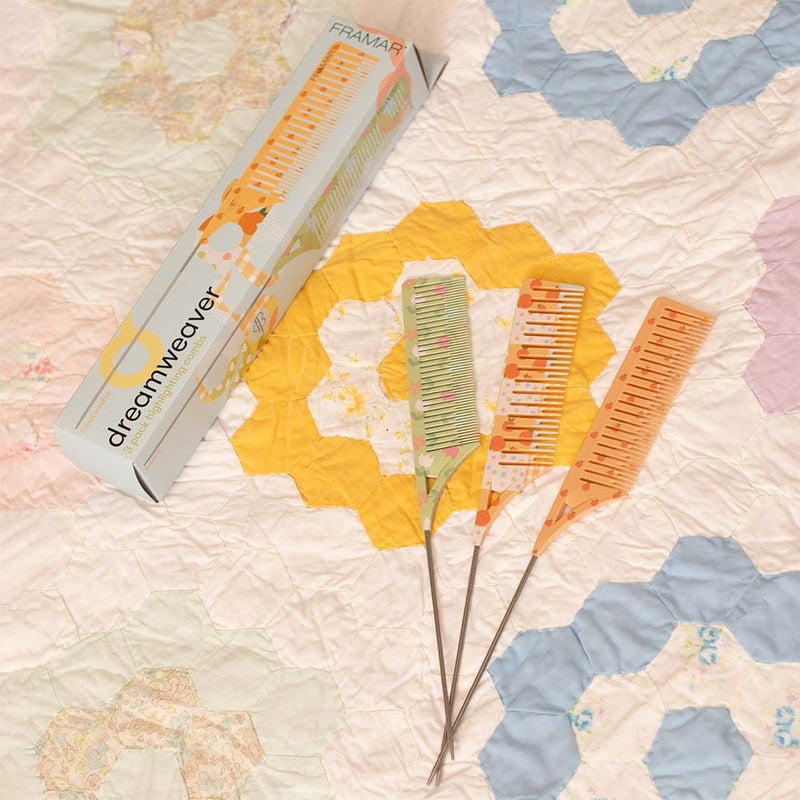 Framar Dreamweaver 3pk Highlighting Tail Combs - Quilted