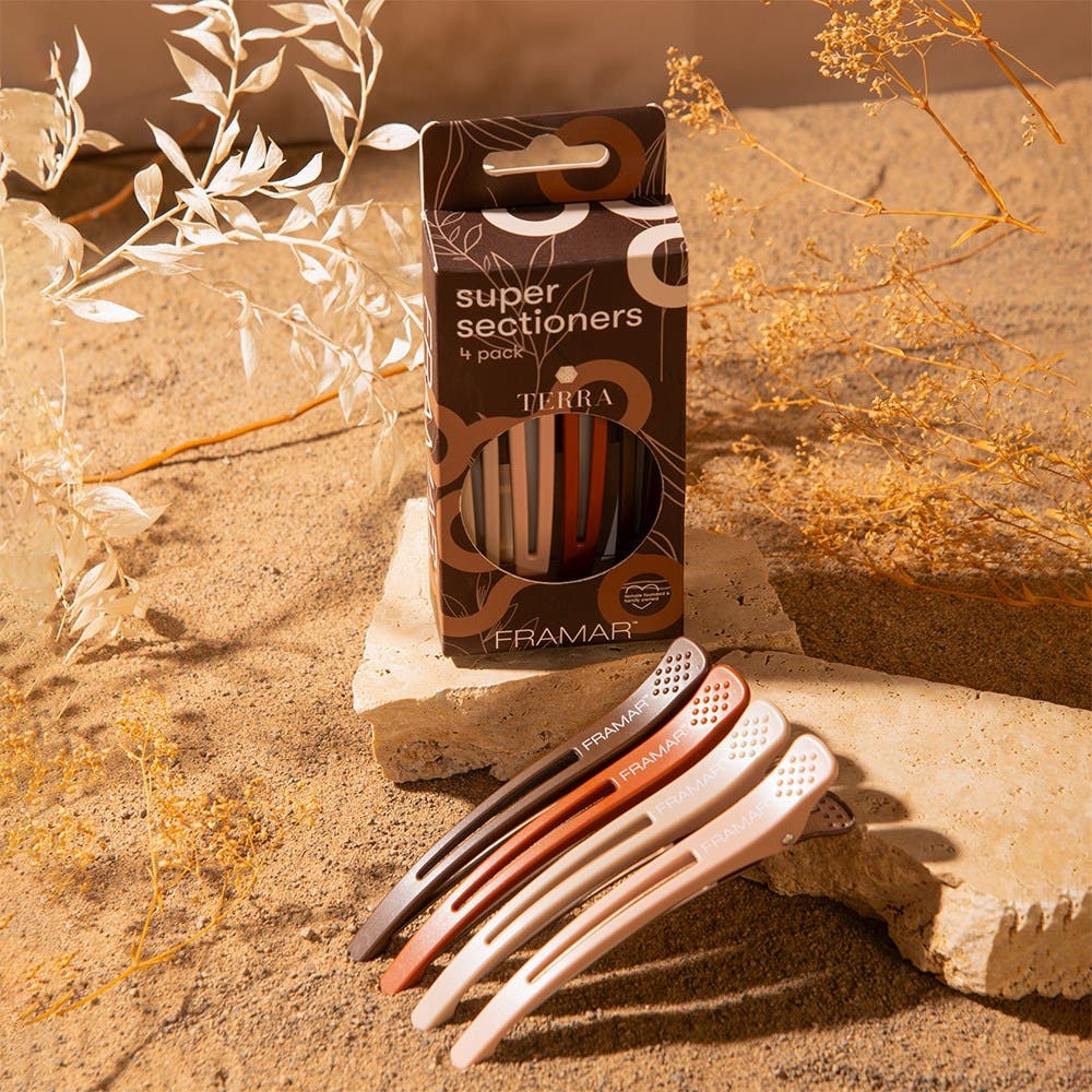 Framar Nylon/Aluminium Super Sectioner Clips 4pk - Terra