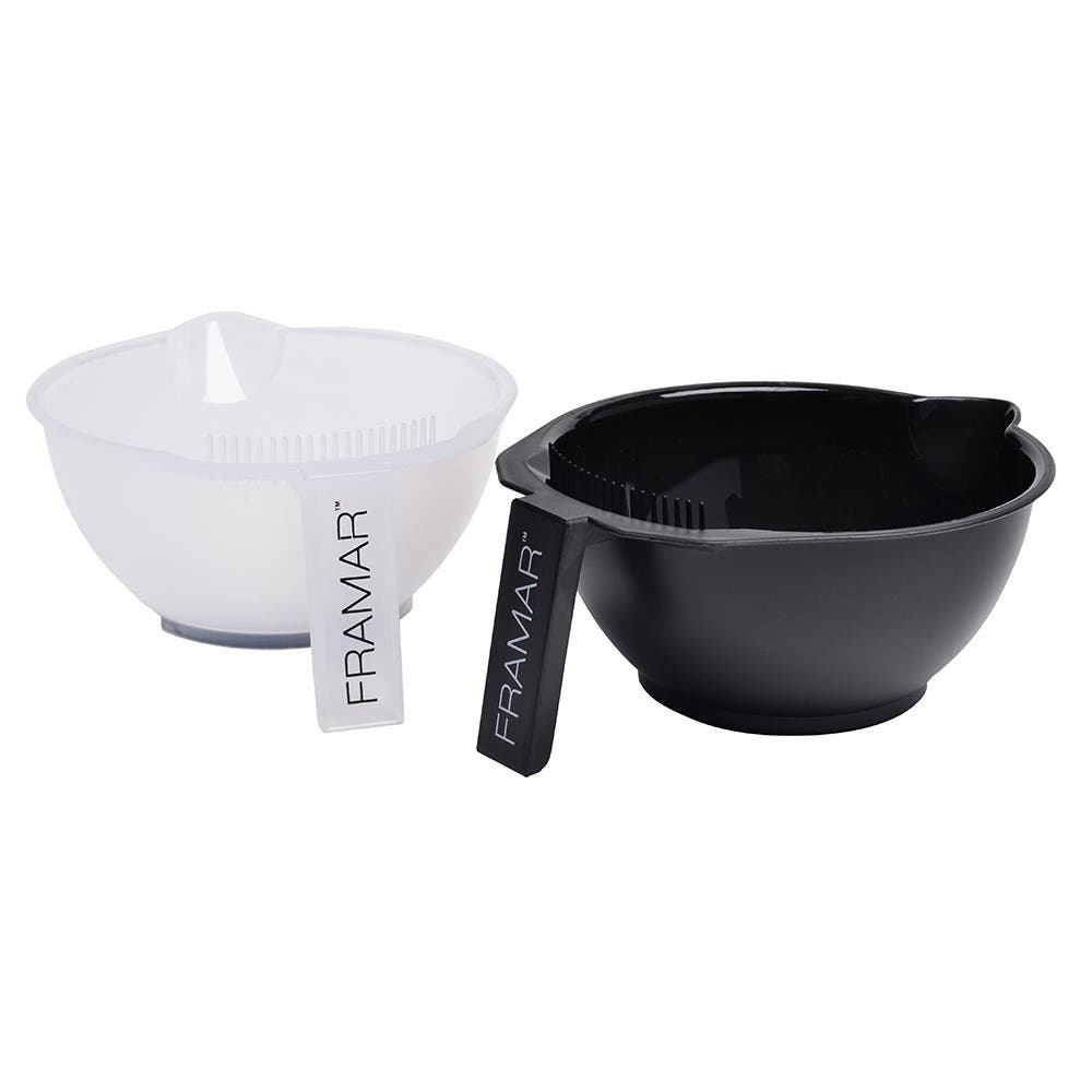 Framar Color Bowl Set 2pk - Black & Clear