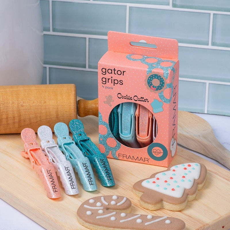 Framar Gator Grip Clips 4pk - Cookie Cutter Glitter