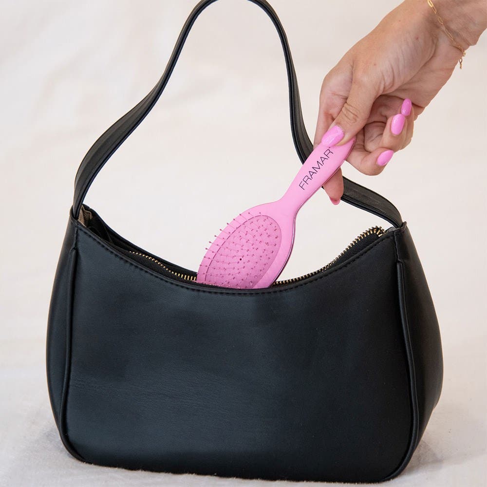 Framar Mini Detangler Hair Brush - Pink
