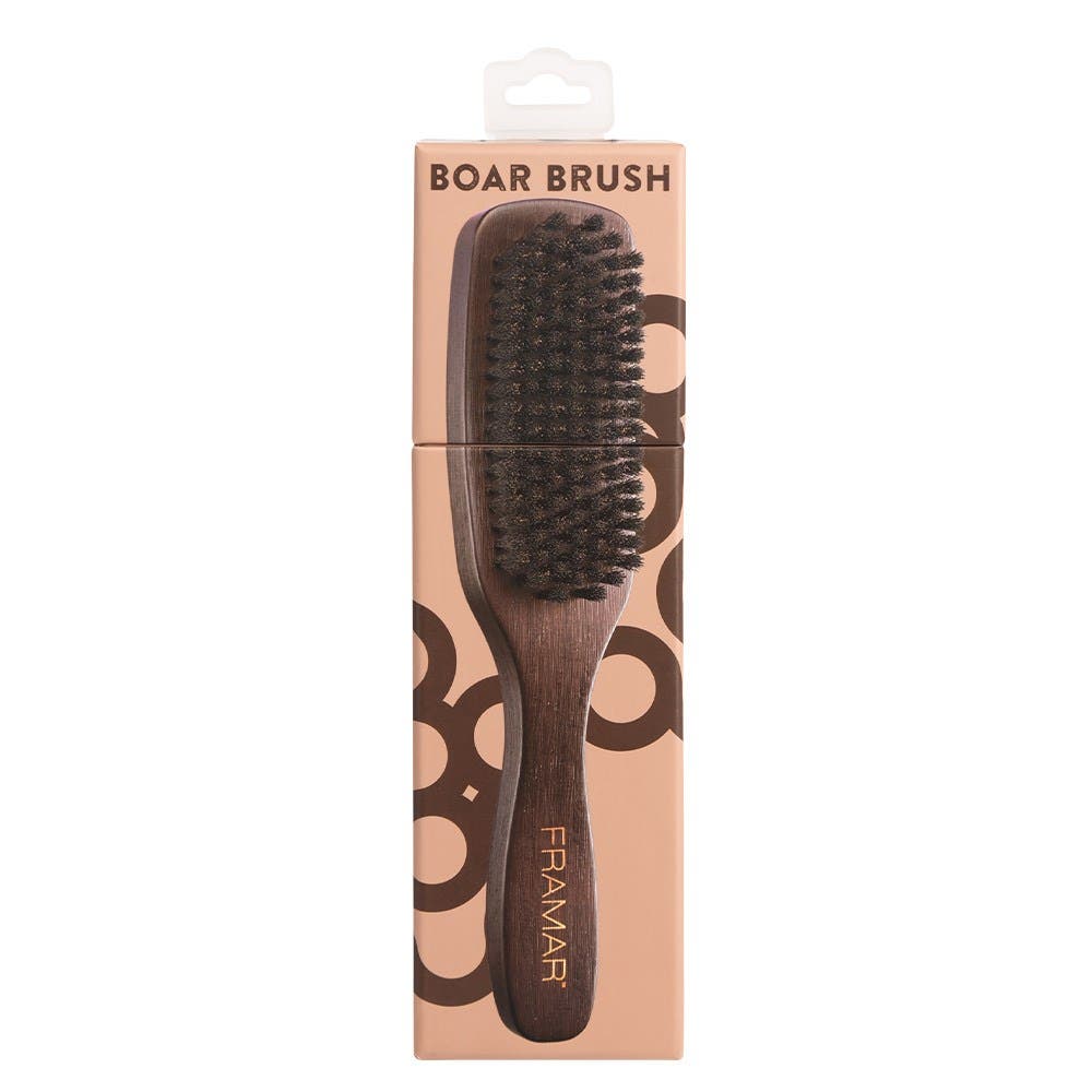 Framar Boar Brush - 100% Boar Bristles with Wooden Handle
