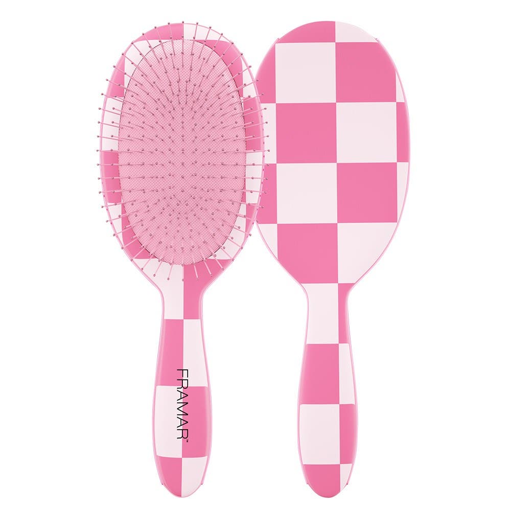 Framar Detangler Hair Brush Checked Out - Pink