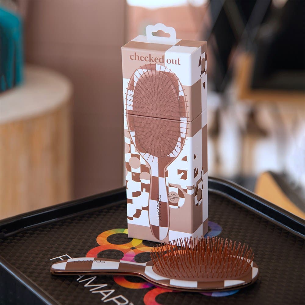 Framar Detangler Hair Brush Checked Out - Brown