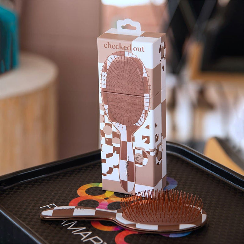 Framar Detangler Hair Brush Checked Out - Brown