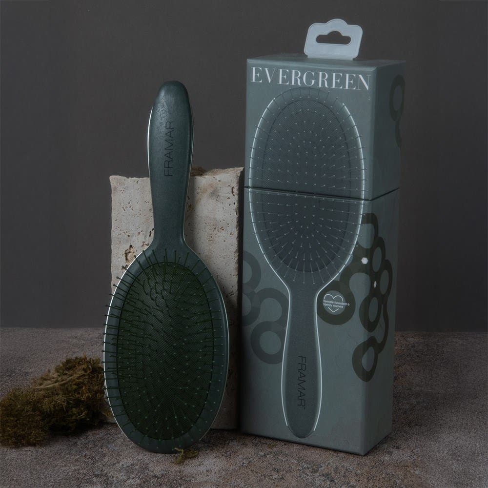 Framar Detangler Hair Brush Neutrals Sage - Evergreen