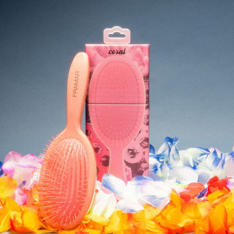 Framar Detangler Hair Brush Baecation - Coral