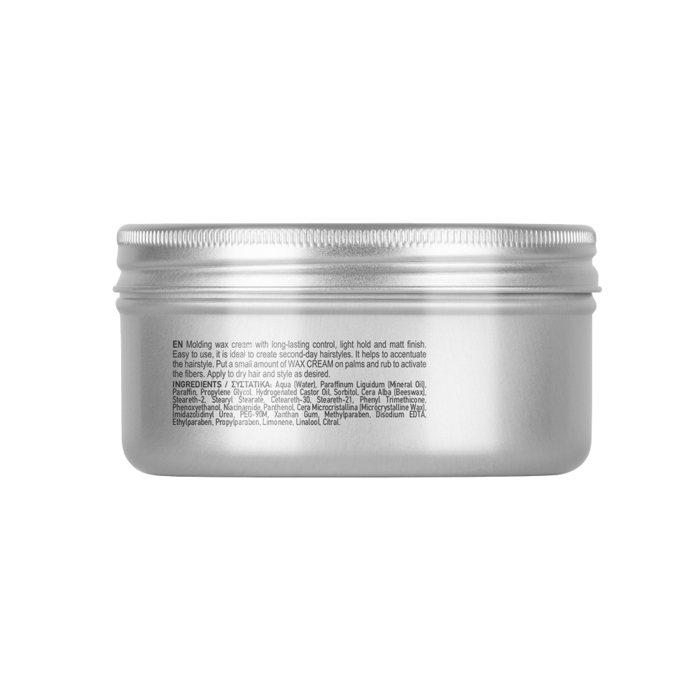 Farcom Seri Molding wax cream back label with ingredients and usage instructions