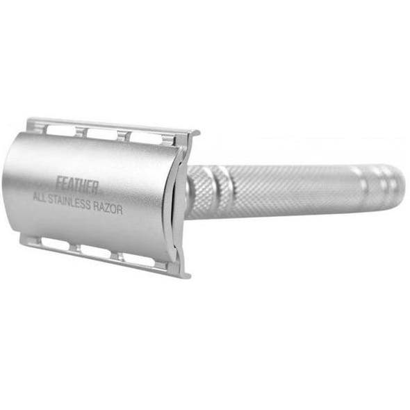 Feather AS-D2S Stainless Steel Safety Razor & Stand - Made in Japan