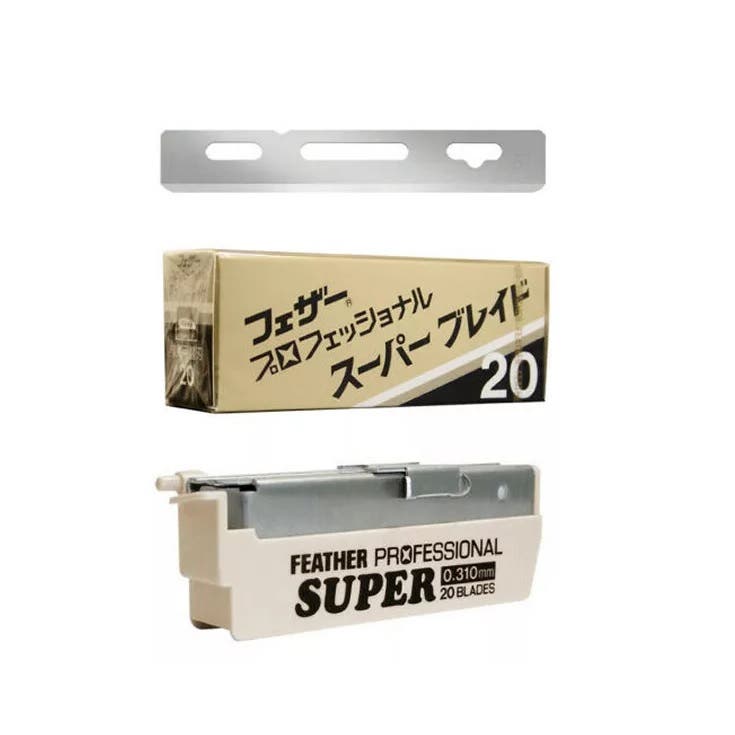 Feather Artist Club SS Folding Razor, Injector Blades Replacement SUPER Dispenser 20 blades PS-20