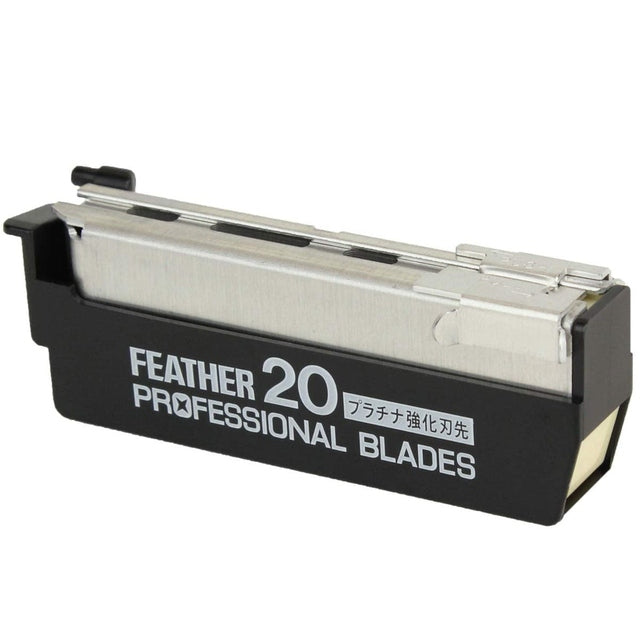 Feather Artist Club SS Folding Razor, Injector Blades Replacement PROFESSIONAL Dispenser 20 blades PB-20
