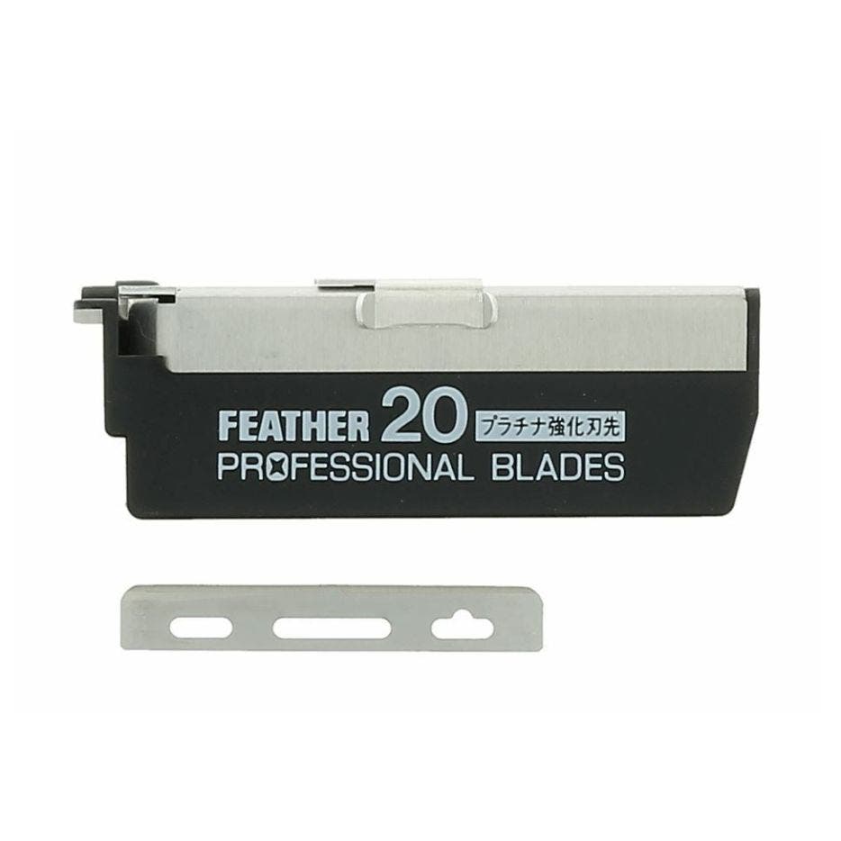 Feather Artist Club SS Folding Razor, Injector Blades Replacement PROFESSIONAL Dispenser 20 blades PB-20