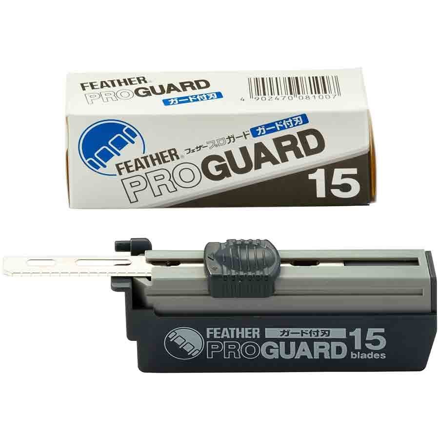 Feather Artist Club SS Folding Razor, Injector Blades Replacement PROGUARD Dispenser 15 blades PG-15
