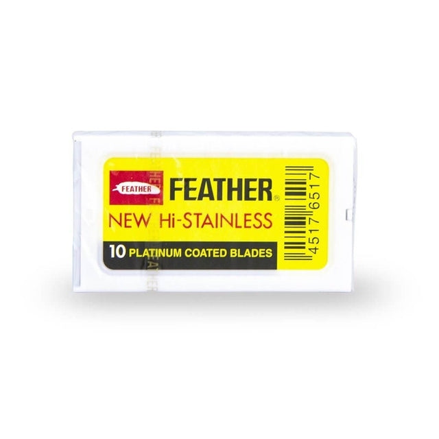 Feather New Hi-Stainless Platinum Coated Double Edge Razor Blades - 10pk