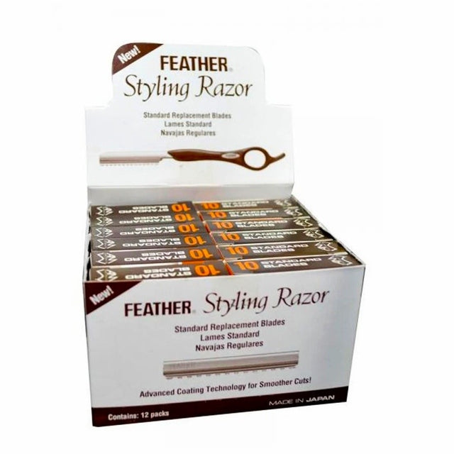 Feather Styling Razor Standard Replacement Bladess BLFS - 1 Box 12 packs of 10