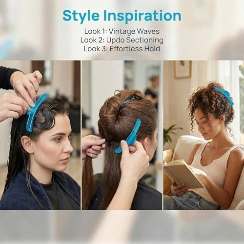 Vintage Aluminum Finger Wave Hair Clips Set, 6PCS