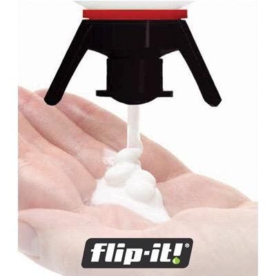 Flip-It! Dispenser Cap System – Universal Upside Down Bottle Emptying Kit for Shampoo, Lotion & Condiment Bottles No Retail Packaging