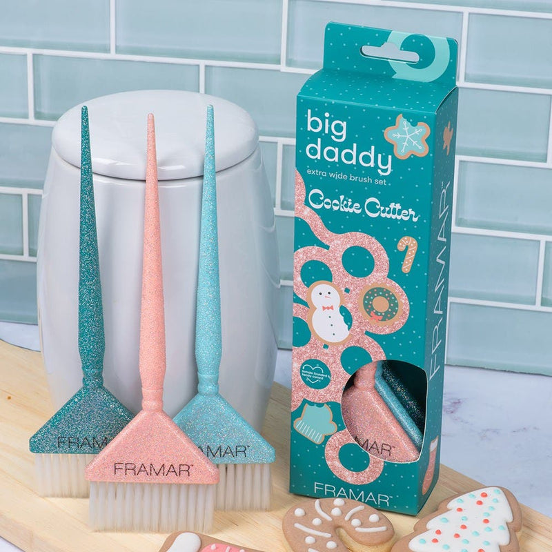 Framar Big Daddy Colour Tint Brush Set 3pk Glitter - Cookie Cutter